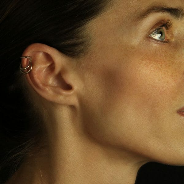 18k gold clip earring to wear on the top of the ear