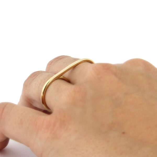 18k gold double ring Sidonie