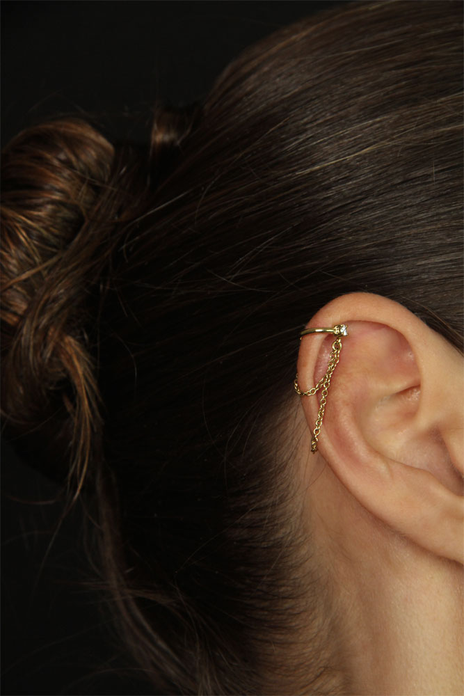 Gold clip earring
